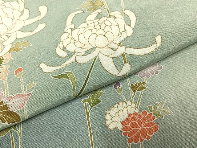 平和屋着物●訪問着 友禅 作家物 枝花文 暈し染め 金彩 正絹 逸品 未使用 AABI1477fy