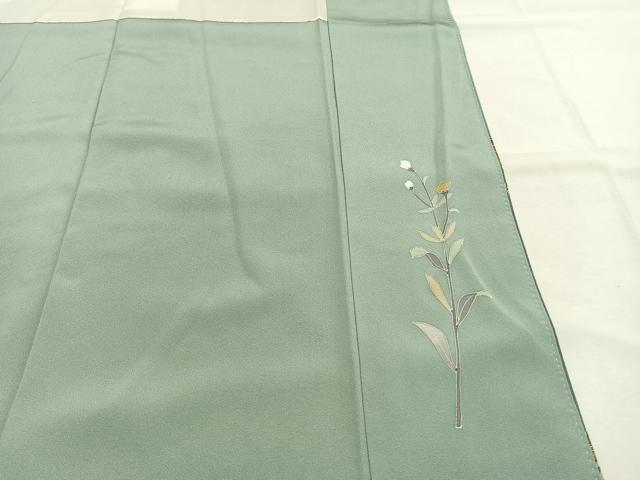平和屋着物●訪問着 友禅 作家物 枝花文 暈し染め 金彩 正絹 逸品 未使用 AABI1477fy