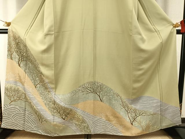 平和屋着物●訪問着 樹林文 金彩 正絹 逸品 AABI1478fy