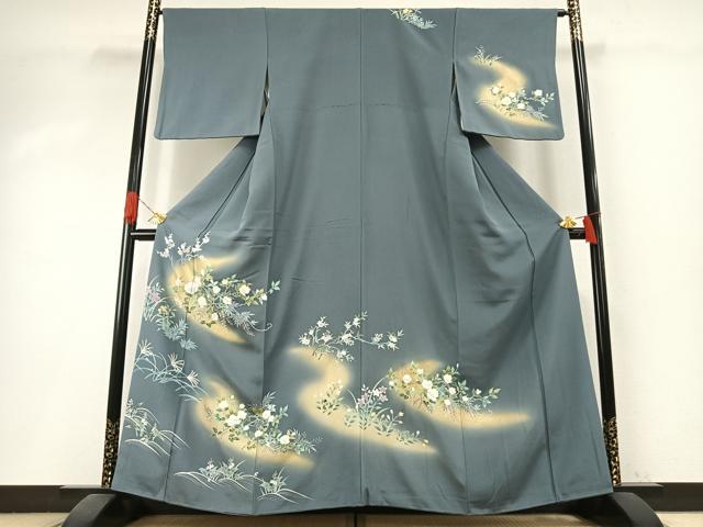平和屋着物●訪問着 枝花文 暈し染め 金彩 正絹 逸品 AABI1480fy