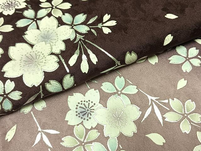 平和屋着物●訪問着 舞桜文 暈し染め 銀彩 正絹 逸品 AABI1482fy