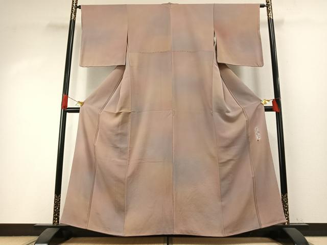 平和屋着物●染色作家 斉藤三才 小紋 霞文 暈し染め 正絹 逸品 未使用 AABI1485fy