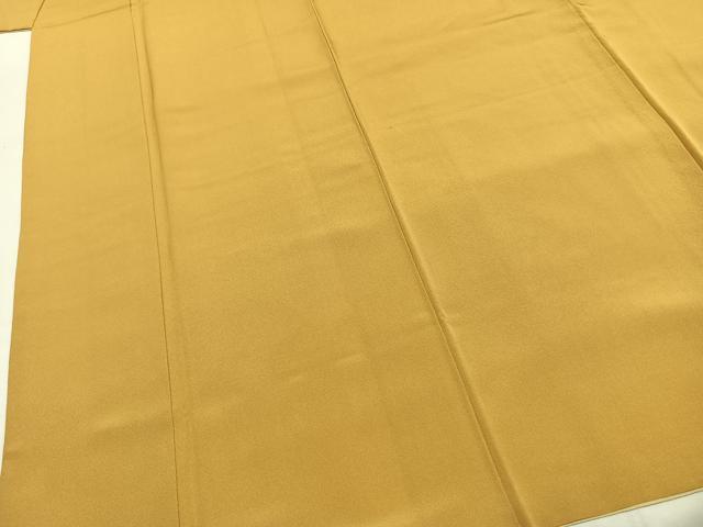 平和屋着物●加賀友禅の巨匠 初代 由水十久監修 色無地 黄朽葉色 正絹 逸品 AABI1486fy