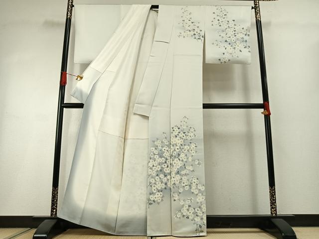 平和屋着物●訪問着 手描き 枝花文 暈し染め 正絹 逸品 AABI1506fy