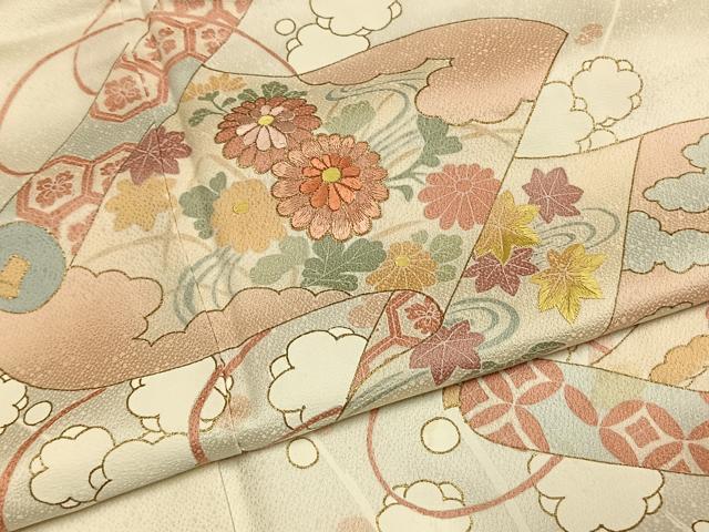 平和屋着物●訪問着 刺繍 絵巻 金彩 正絹 逸品 AABI1508fy