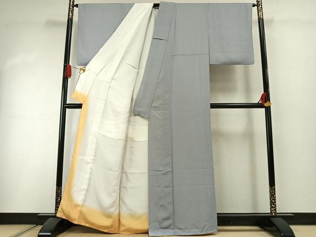 平和屋着物●江戸小紋 万筋 青×白 正絹 逸品 AABI1511fy
