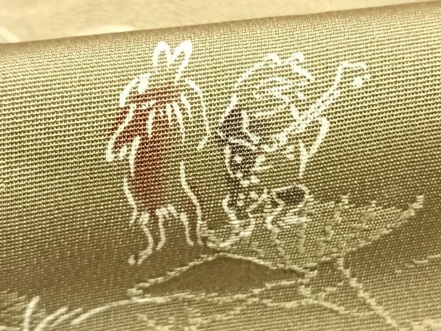 平和屋着物●上質な小紋 鳥獣戯画 正絹 逸品 AABI1516fy