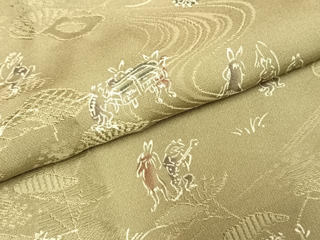 平和屋着物●上質な小紋 鳥獣戯画 正絹 逸品 AABI1516fy