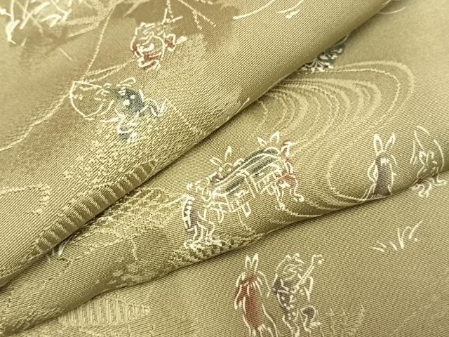 平和屋着物●上質な小紋 鳥獣戯画 正絹 逸品 AABI1516fy