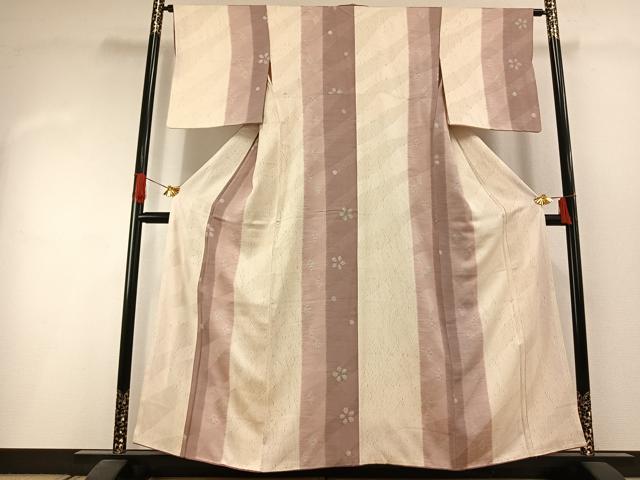 平和屋着物●上質な小紋 絞り 花間道 正絹 逸品 AABI1521fy