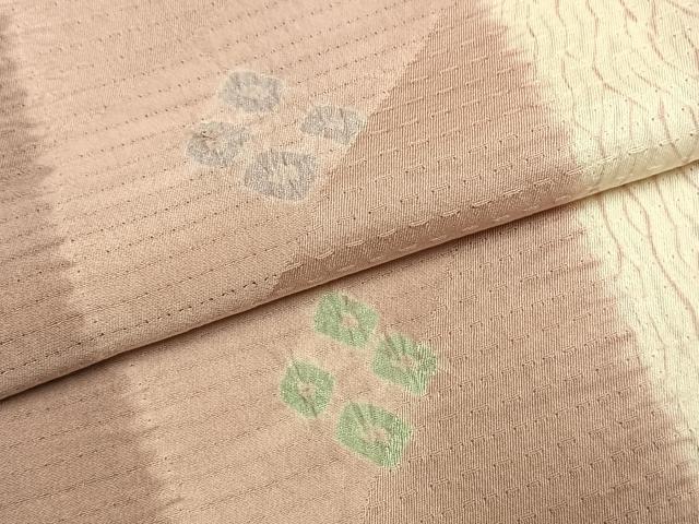 平和屋着物●上質な小紋 絞り 花間道 正絹 逸品 AABI1521fy
