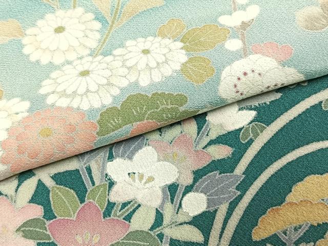 平和屋着物●訪問着 風景花文 暈し染め 正絹 逸品 AABI1524fy
