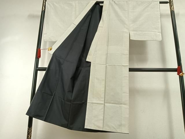 平和屋着物●男性 本場大島紬 白大島 一元絣 正絹 逸品 AABI1525fy