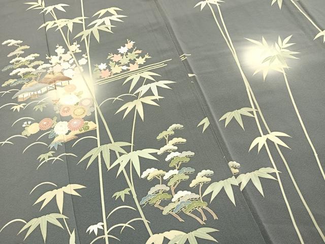 平和屋着物●訪問着 友禅 作家物 松竹梅 暈し染め 正絹 逸品 AABI1570fy