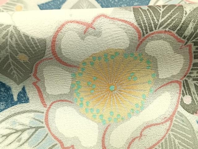 平和屋着物●京友禅 飯田信幸 訪問着 草花文 正絹 逸品 AABI1573fy