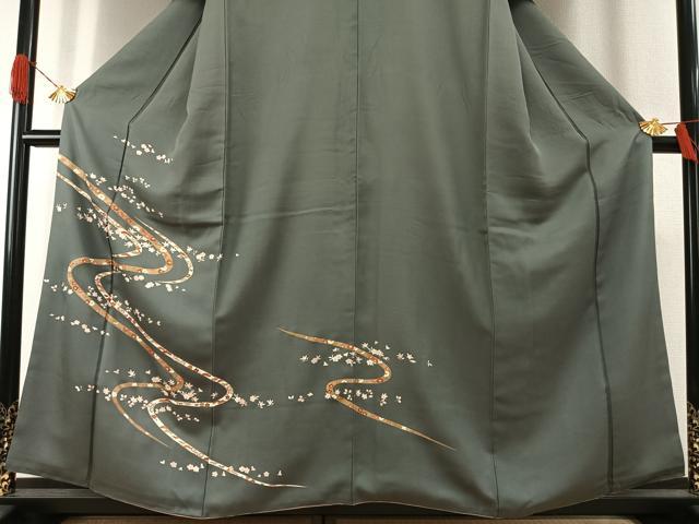 平和屋着物●訪問着 刺繍 熨斗花文 金彩 正絹 逸品 AABI1579fy