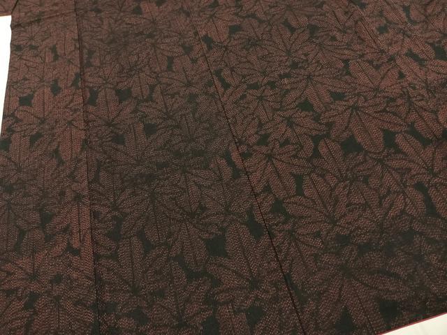 平和屋着物●結城紬 葉尽くし 正絹 逸品 AABI1580fy
