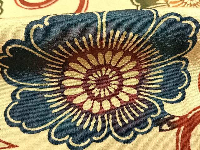 平和屋着物●上質な小紋 型染め 花唐草文 正絹 逸品 未使用 AABI1581fy