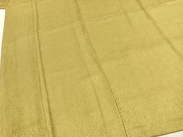 平和屋着物●上質な色無地 草葉地紋 木蘭色 正絹 逸品 AABI1590fy