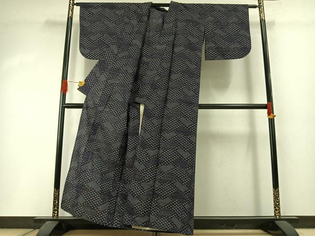 平和屋着物●久留米絣 単衣 檜垣文 綿 逸品 AABI1595fy