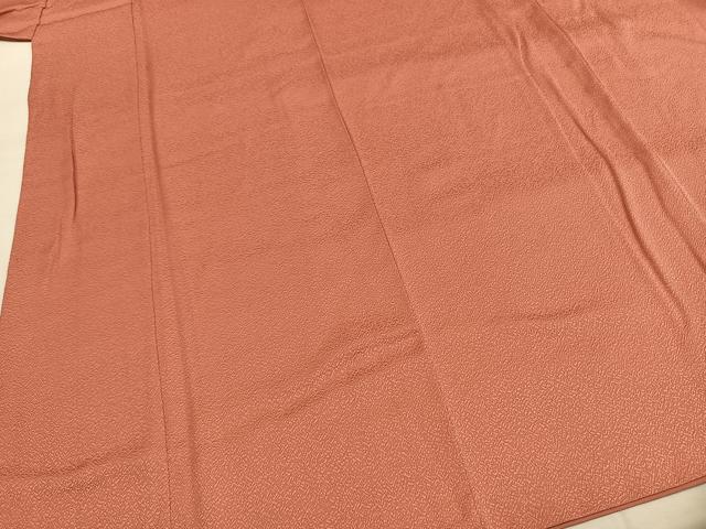 平和屋着物●上質な色無地 珊瑚朱色 正絹 逸品 AABI1599fy
