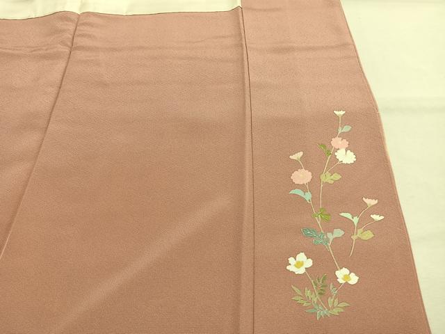 平和屋着物●訪問着 友禅 作家物 枝花文 暈し染め ロング丈 正絹 逸品 未使用 AABI1600fy