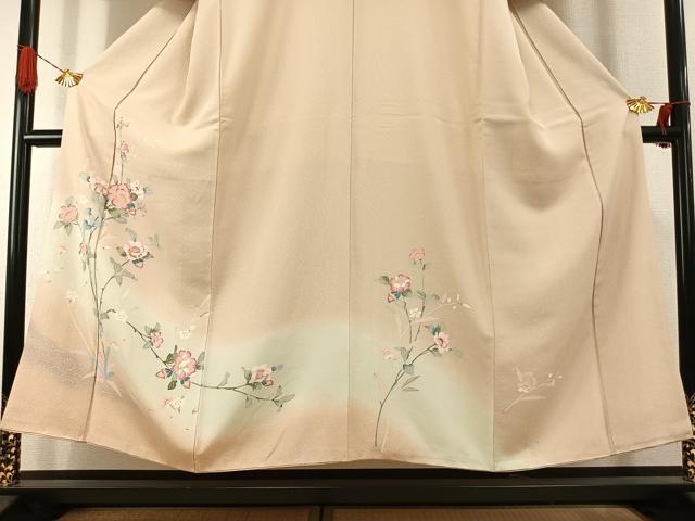平和屋着物●訪問着 友禅 枝花文 暈し染め 正絹 逸品 AABI1609fy