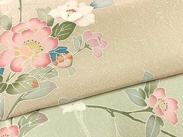 平和屋着物●訪問着 友禅 枝花文 暈し染め 正絹 逸品 AABI1609fy