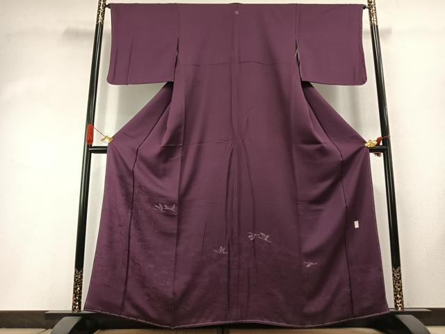 平和屋着物●本加賀友禅作家 押田正義 訪問着 風景飛鳥文 桑の実色 正絹 逸品 AABI1610fy