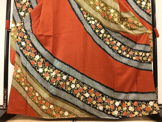 平和屋着物●豪華振袖 絞り 花唐草文 金彩 正絹 逸品 AABI1616fy