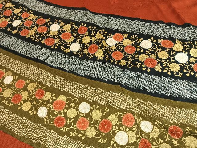 平和屋着物●豪華振袖 絞り 花唐草文 金彩 正絹 逸品 AABI1616fy