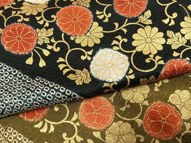 平和屋着物●豪華振袖 絞り 花唐草文 金彩 正絹 逸品 AABI1616fy