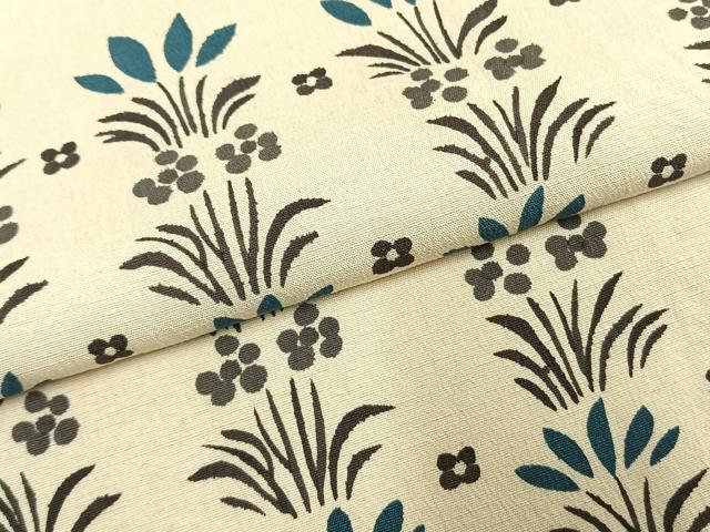 平和屋着物●上質な小紋 型染め 草花文 正絹 逸品 AABI1621fy