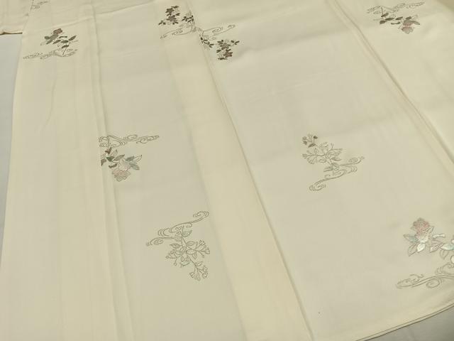 平和屋着物●上質な小紋 草花文 銀彩 正絹 逸品 未使用 AABI1625fy