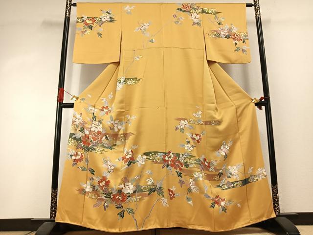 平和屋着物●訪問着 刺繍 草花文 金銀彩 正絹 逸品 AABI1630fy
