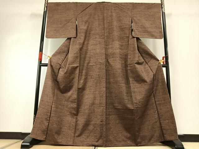 平和屋着物●上質な紬 横縞 正絹 逸品 未使用 AABI1636fy