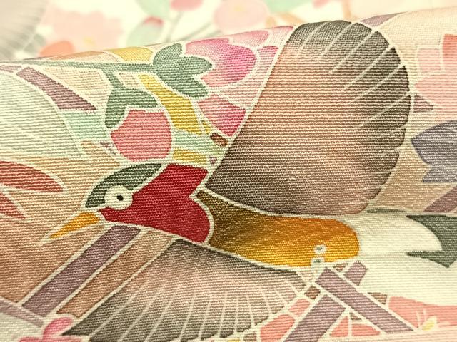 平和屋着物●豪華色留袖 友禅 作家物 花鳥文 仮絵羽 正絹 逸品 未使用 AABI1648fy