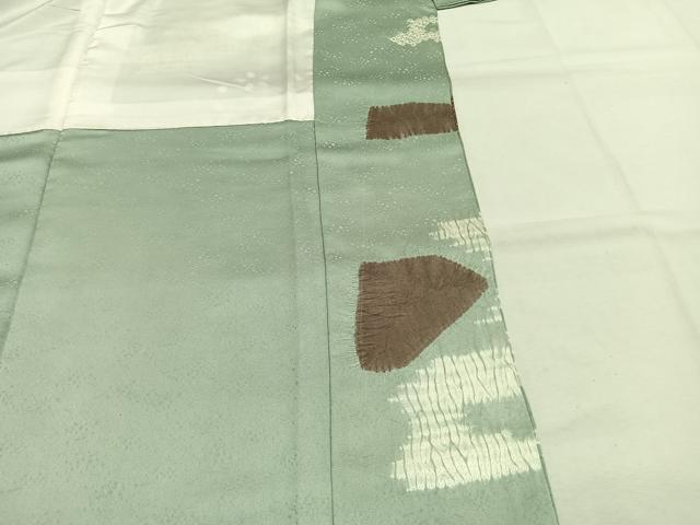平和屋着物●訪問着 絞り 刺繍 草花文 金糸 金彩 正絹 逸品 AABI1673fy