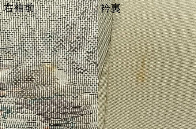 平和屋着物●本場大島紬 白大島 一元7マルキ 雲取り風景文 正絹 逸品 AABI1677fy