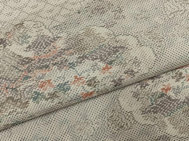 平和屋着物●本場大島紬 白大島 一元7マルキ 雲取り風景文 正絹 逸品 AABI1677fy