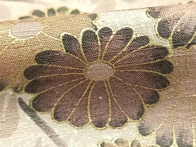 平和屋着物●訪問着 紬地 草花文 金彩 正絹 逸品 未使用 AABI1681fy