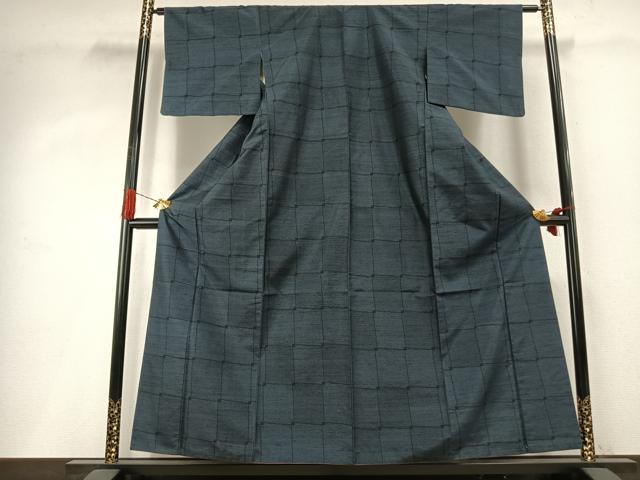 平和屋着物●塩沢紬 120亀甲 色紙文 ますいわ屋扱い 正絹 逸品 AABI1682fy