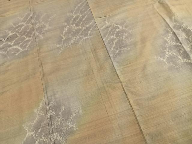 平和屋着物●訪問着 紬地 扇 正絹 逸品 AABI1684fy