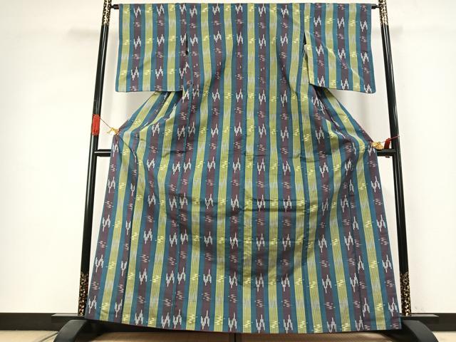 平和屋着物●上質な紬 琉球絣 正絹 逸品 AABI1686fy