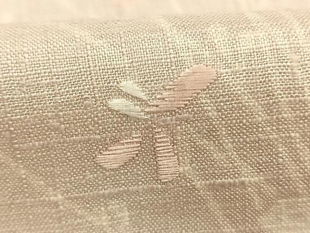 平和屋着物●訪問着 紬地 刺繍 草花文 正絹 逸品 未使用 AABI1688fy