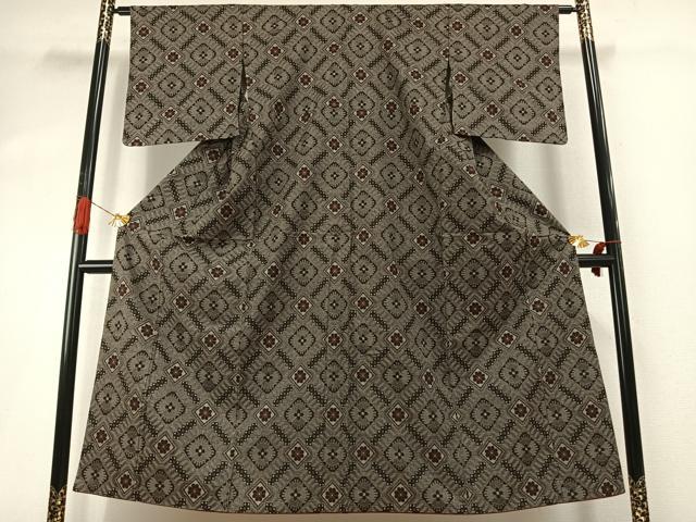平和屋着物●本場大島紬 龍郷絣 正絹 逸品 AABI1691fy