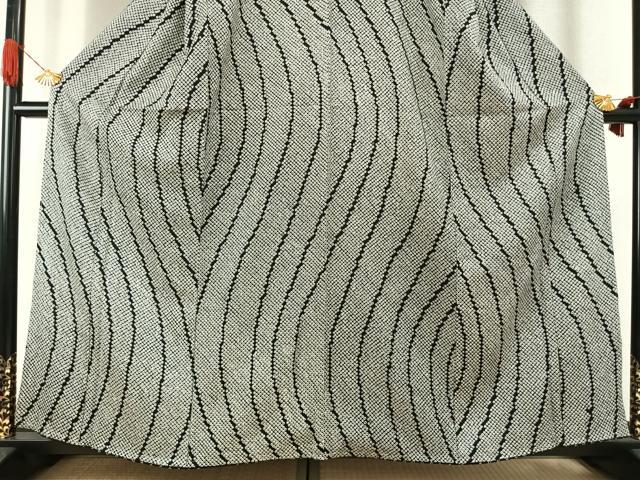 平和屋着物●上質な小紋 総絞り 流水文 正絹 逸品 AABI1694fy