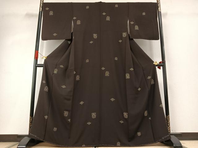 平和屋着物●上質な小紋 印伝 兎 正絹 逸品 未使用 AABI1697fy