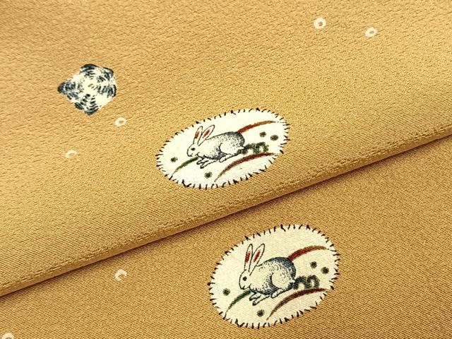 平和屋着物●上質な小紋 兎 正絹 逸品 AABI1700fy