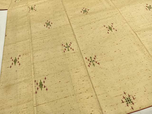 平和屋着物●ぜんまい紬 幾何学文様 正絹 逸品 AABI1701fy